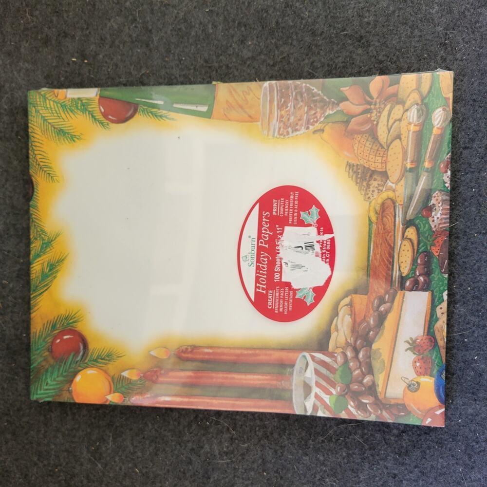 Sonburn Computer Print Paper 100 Sheets‎ Christmas  Bourder 8.5x11